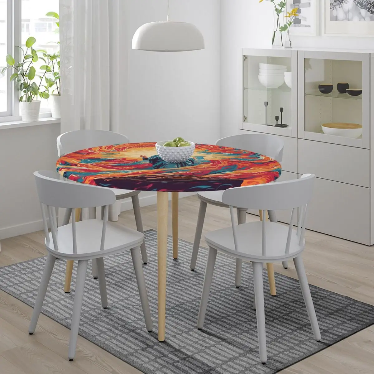Resurrected Jesus Jesus Biblical References Waterproof Round Tablecloth Oilproof Table Cloth Kitchen Events Dining Table Cover