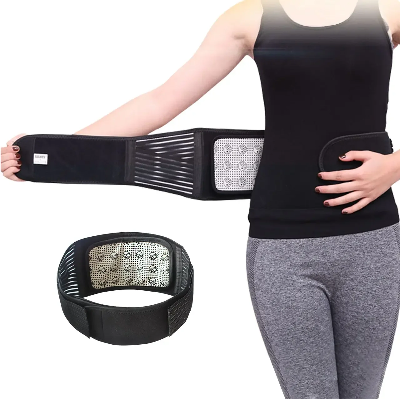 Self-Heating Magnetic Therapy Support Brace Adjustable Pain Relief Back Waist Support Lumbar Brace Belt