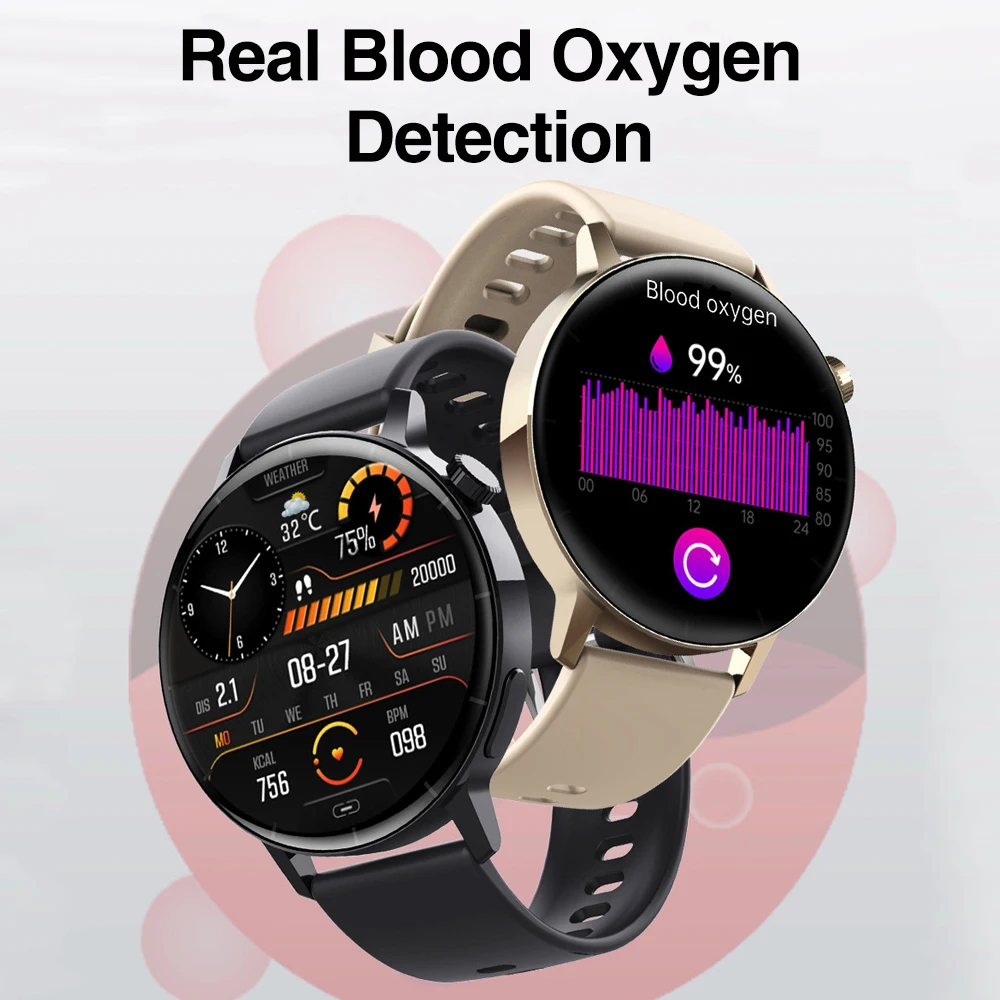 الصحة Smartwatch الرجال الدم الأكسجين معدل ضربات القلب اختبار درجة حرارة الجسم HRV Smartwatch الرياضة النساء فترة تتبع متعددة الوظائف