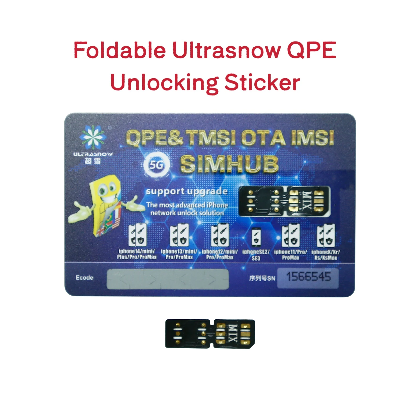 IMSI&TMSI OTA ICCID SIMHUB Universal 5G Card Stickers For iPhone 6-iPhone 14 Pro Max Support Upgrade Network Unlock Solution