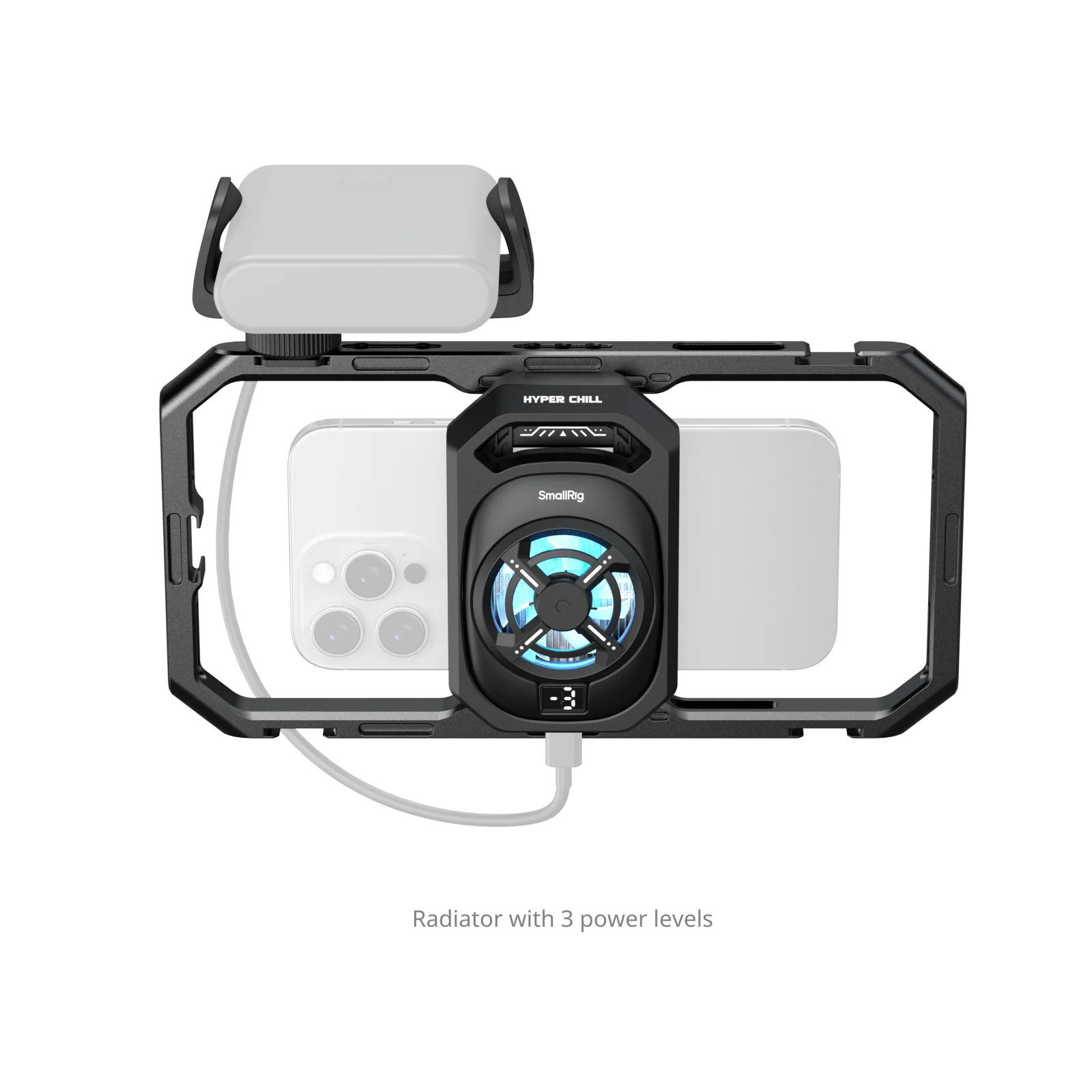 Универсальная охлаждающая подставка SmallRig для смартфонов с аудиоадаптером USB-C 2-в-1 и держателем для повербанка 5275