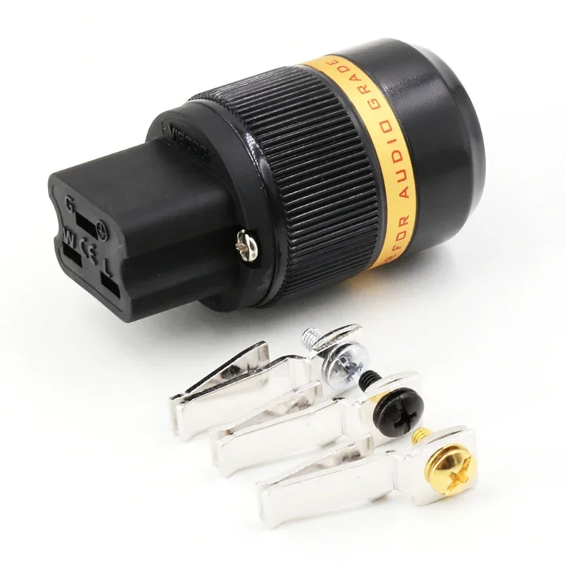 Viborg VF520 C19 Power Cable Connector Pure Copper Silver/Gold/Rhodium Plated Available VF520 Hifi Cord Adaptor