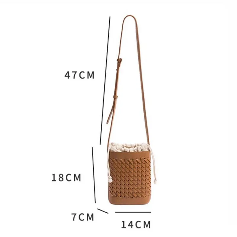 Formeki 5-kolorowa torba ze słomy dla kobiet All Macth Bucket All Match Tote Bag Torba na ramię dla kobiet Retro Mini Bag