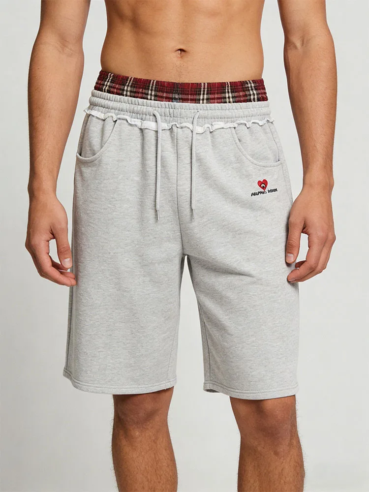 University style loose double waisted pants with double waisted false bathroom shorts, suitable for sports and leisure fashion i