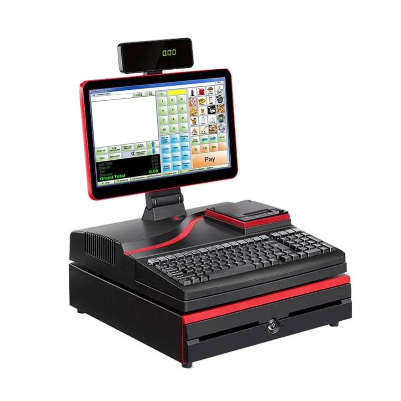 15 inch supermarket restaurant end point intelligent cash register Pos system all-in-one machine
