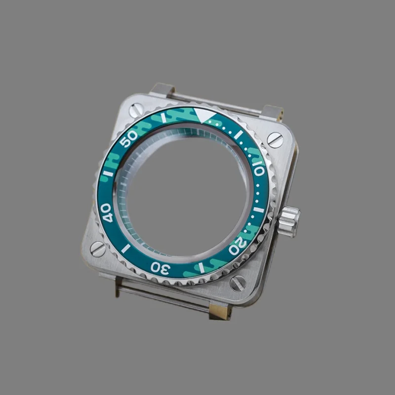 

Серебряный квадратный корпус NH35, подходит для механизмов NH35, NH36, 4R, 6R, 7S26, SKX007. Для замены корпуса пилотского прибора.