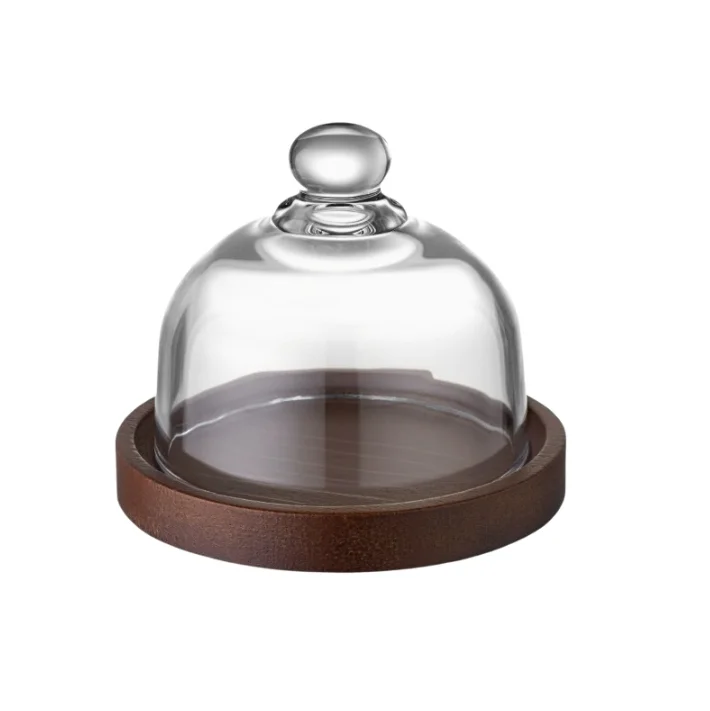 Food Grade Lead Free Glass Cake Cover Household Dustproof Lid Versatile Dessert Display Tray For Fruit Dessert