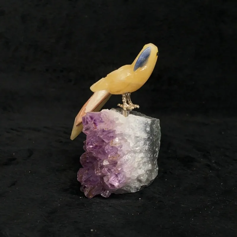 

Natural Quartz Stone Crystal Animal Carving Jade Bird Carving for Gift