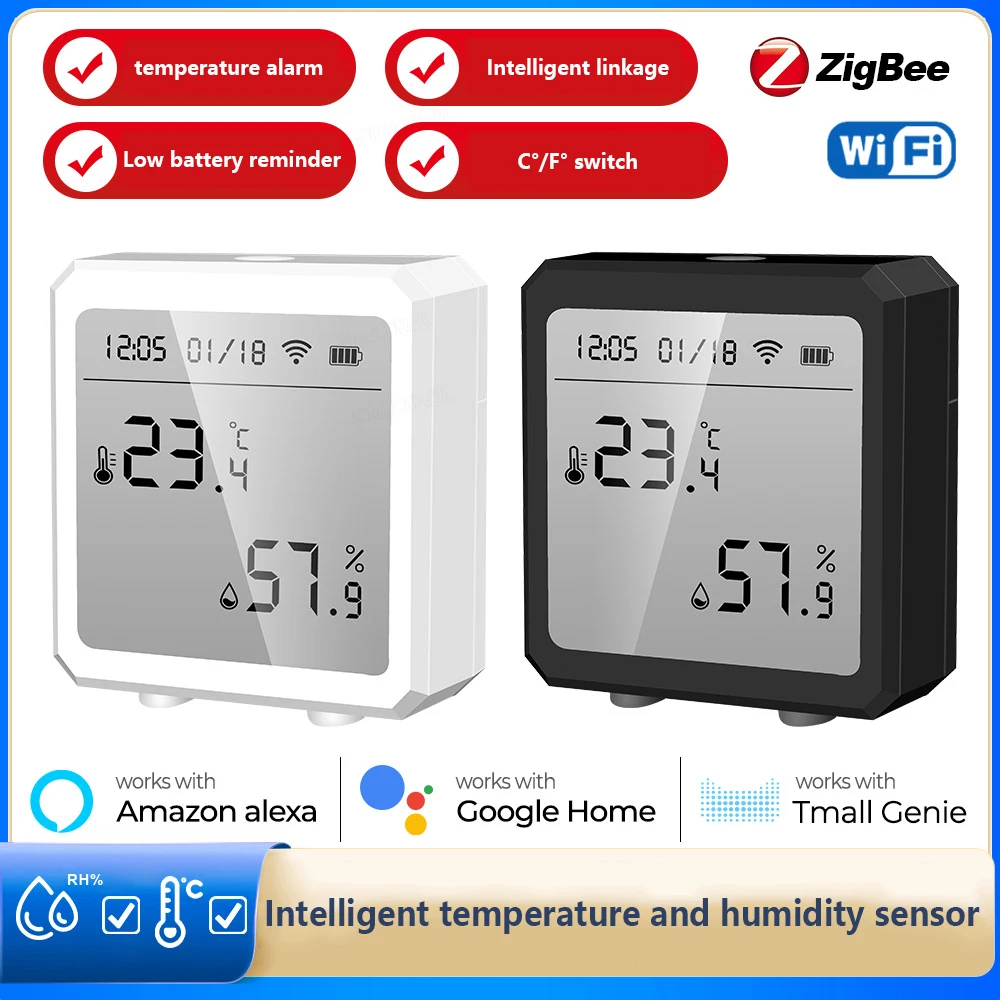 Mi Tuya Smart WIFI Temperature And Humidity Sensor Indoor Hygrometer Thermometer With LCD Display Support Alexa Google Assistant