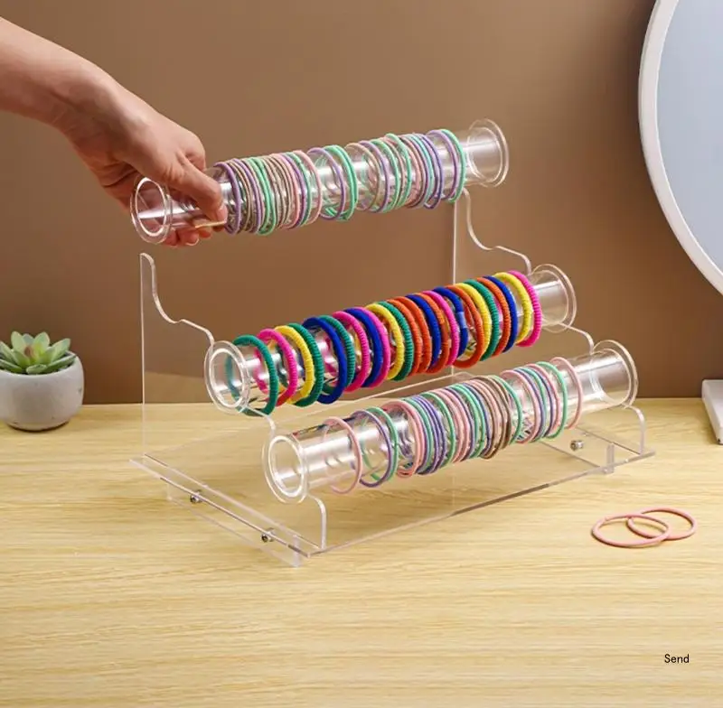 

Acrylic Bracelet Display Stand with 3 Tiers Rack Transparent Jewelry for Watch and Bangles Accessories