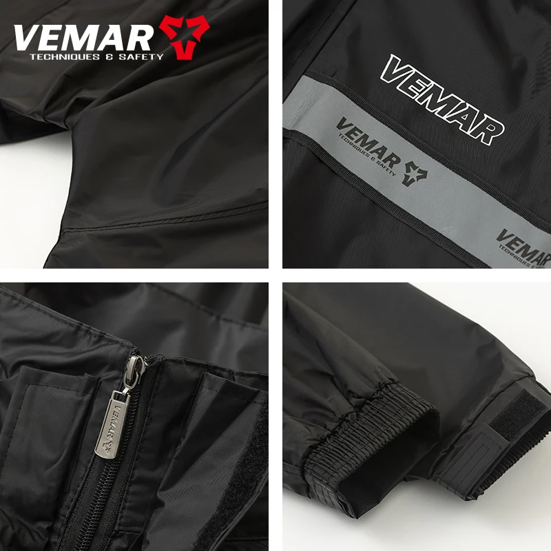 VEMAR Motorcycle Raincoat Suit Men Waterproof Motocross Raincoat Jacket Motorbike Raincoat Pants Reflective Bicycle Raincoat