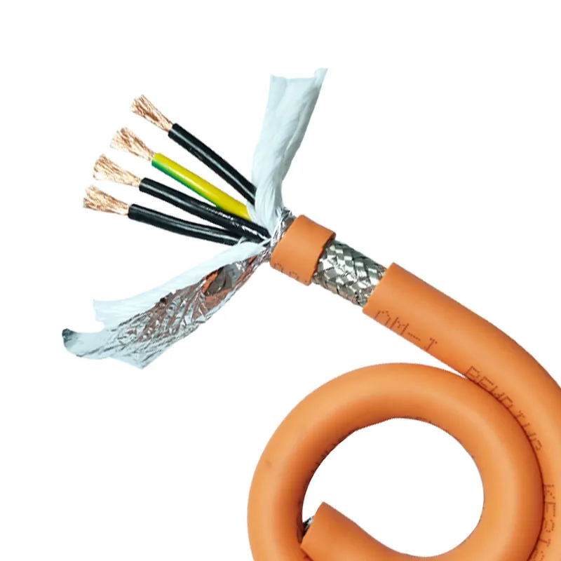 Servo Motor Shielded Cable 4Cores 15/13/11/9AWG driver Power Wire Power Cable Encoder Connection Wire Oil/Heat Resistant PVC