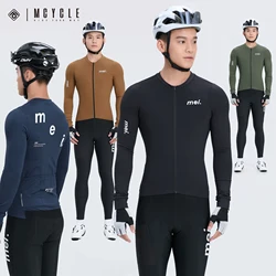 Mcycle Custom Cycling Clothing Winter Thermal Fleece Road Bike Jersey Bicycle Shirt Long Sleeve Warm Men's Cycling Jersey