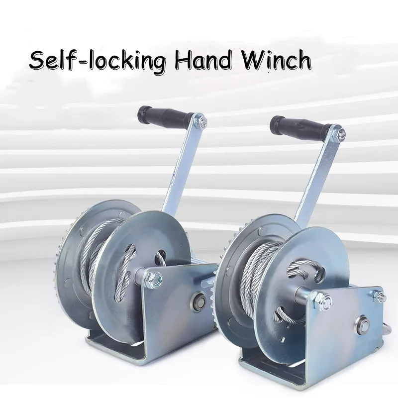 Winch hand tool Crank Gear Winch Boat truck auto hand self-locking manual winch Hand lifting sling 600lbs/800lbsx8/15m