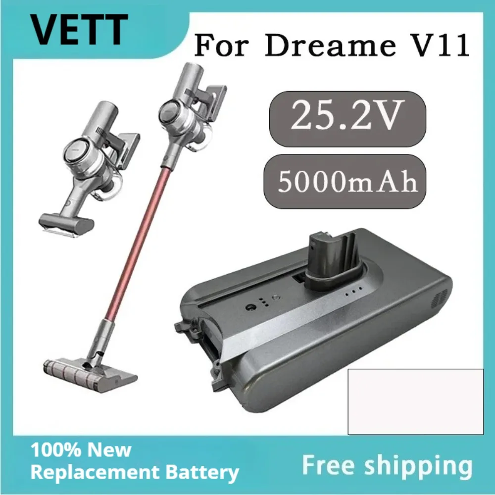 100% New Replacement Battery for Dreame V11 V11SE V12 VVT1 VVN6 VVN5 VVA1 V12pro Wireless Vacuum Cleaner 18650 Battery Pack