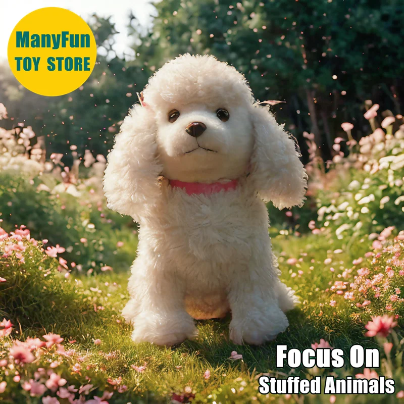 

Realistic Poodle Dogs Plushie Poodle Dog Plush Toy Lifelike Stuffed Animal Simulation Doll Toy Gift For Collectors