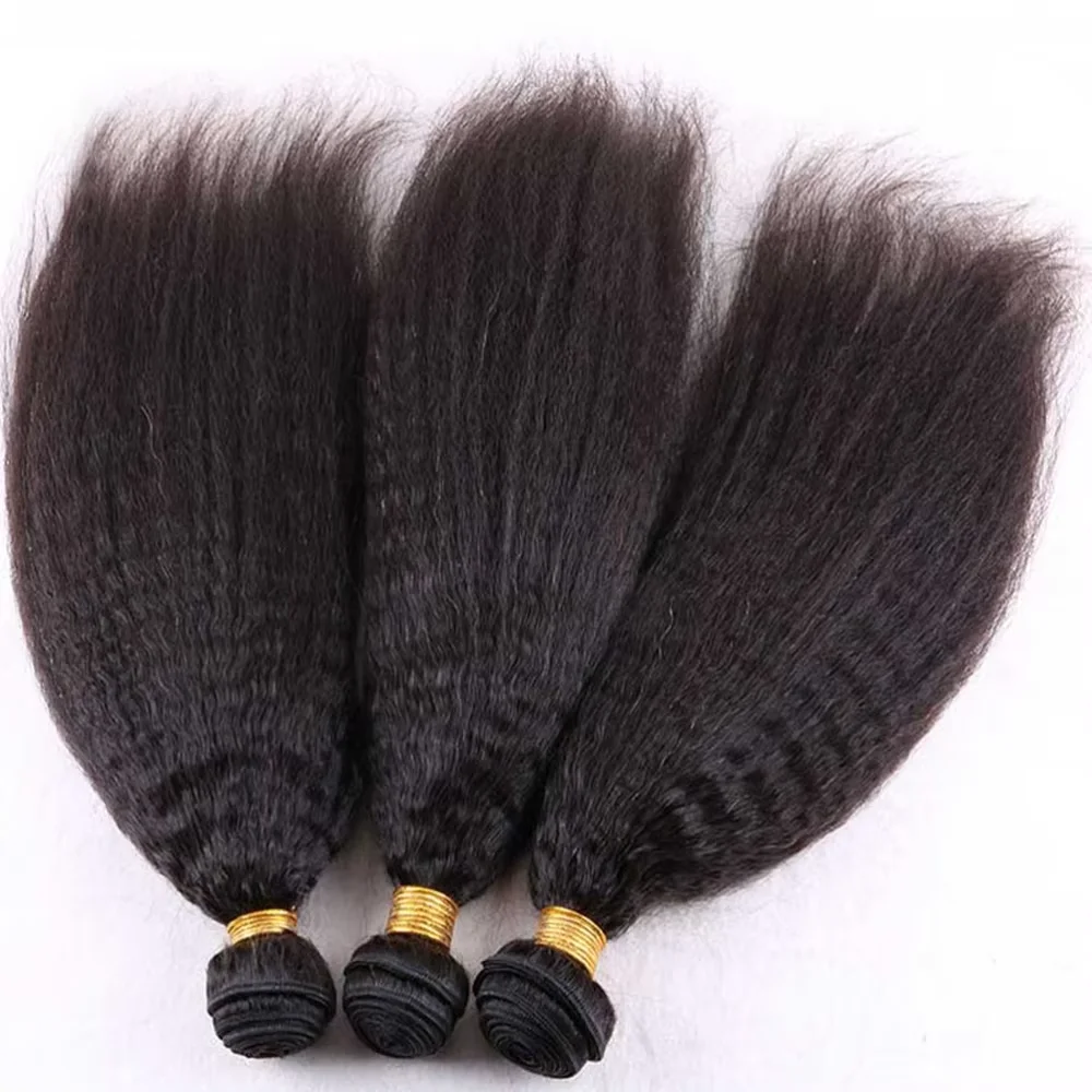 Kinky Straight Human Hair Bundles 30 inch Brazilian Hair Weave Bundles Sew In Remy Hair Extensions 3 4 Bundles Virgin Hair Weft