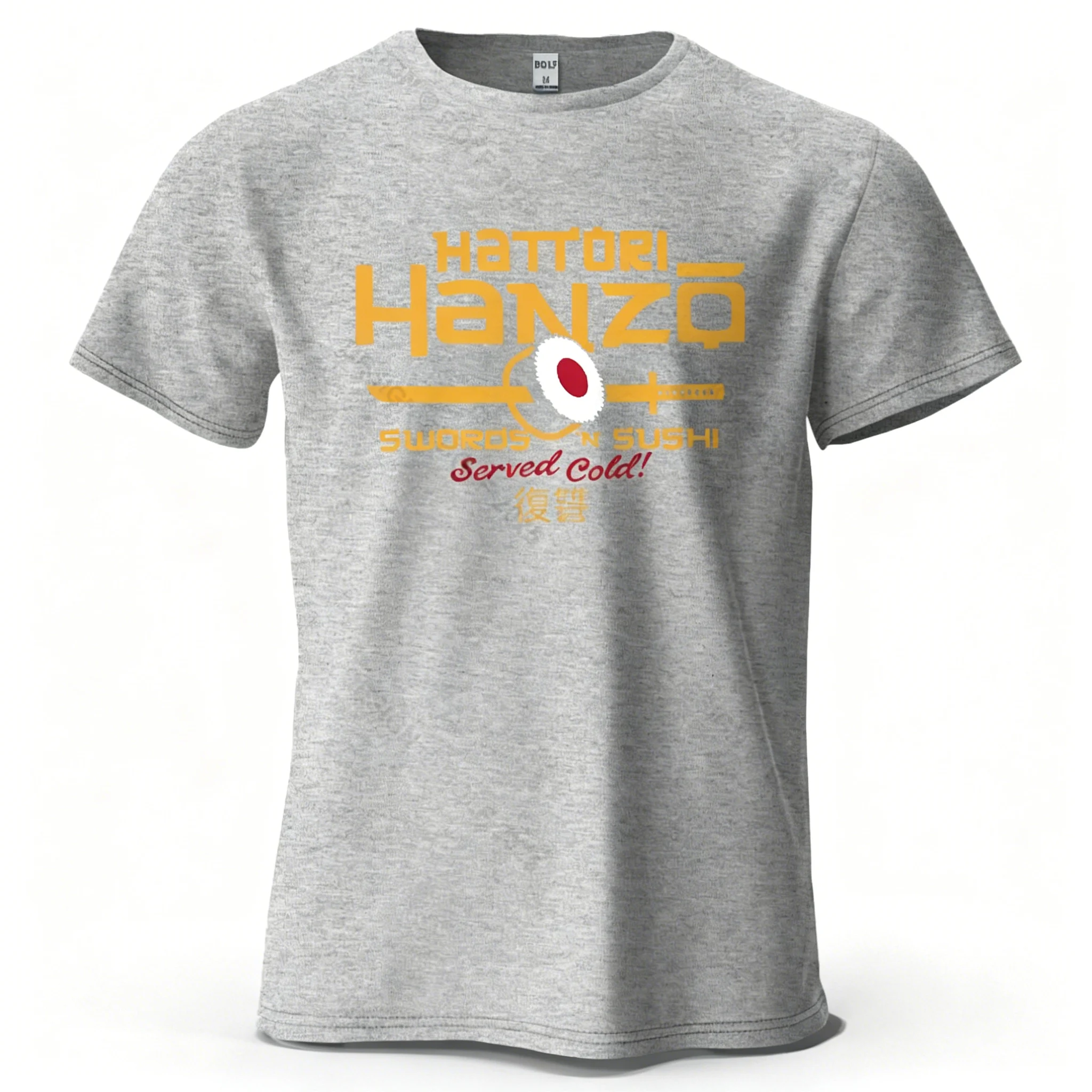 Männer Frauen Hattori Hanzo T-Shirt Swords and Sushi Movie Graphic Tee Lässiges japanisches Retro-Kurzarm-T-Shirt aus Baumwolle Streetwear T-Shirt – Detail 13