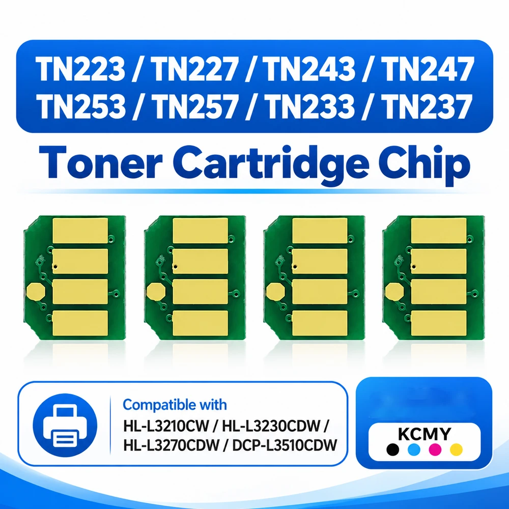 TN223 TN227 TN243 TN247 TN253 TN257 TN233 TN237 Toner Cartridge Chip for Brother HL-L3210CW HL-L3230CDW HL-L3270CDW DCP-L3510CDw