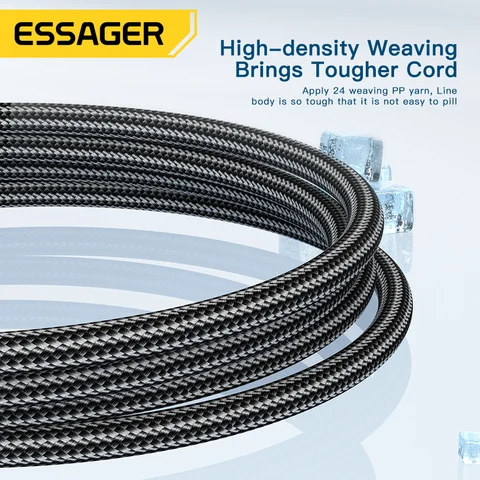 Кабель Essager 120W USB-C для сверхбыстрой зарядки 6A — детальный вид товара