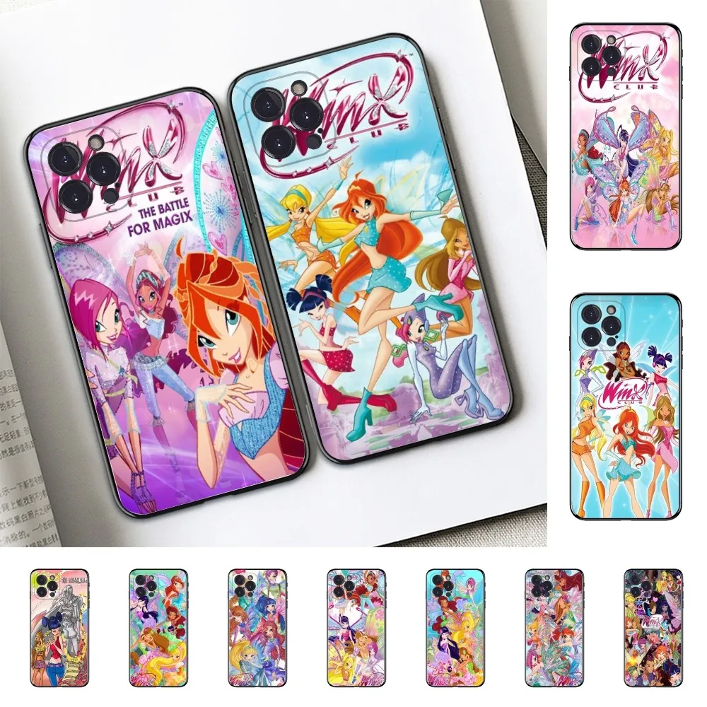 Girl W-Winx-Clubes Phone Case Silicone Soft for iphone 16 15 14 13 12 11 Pro Mini XS MAX Plus X Cover