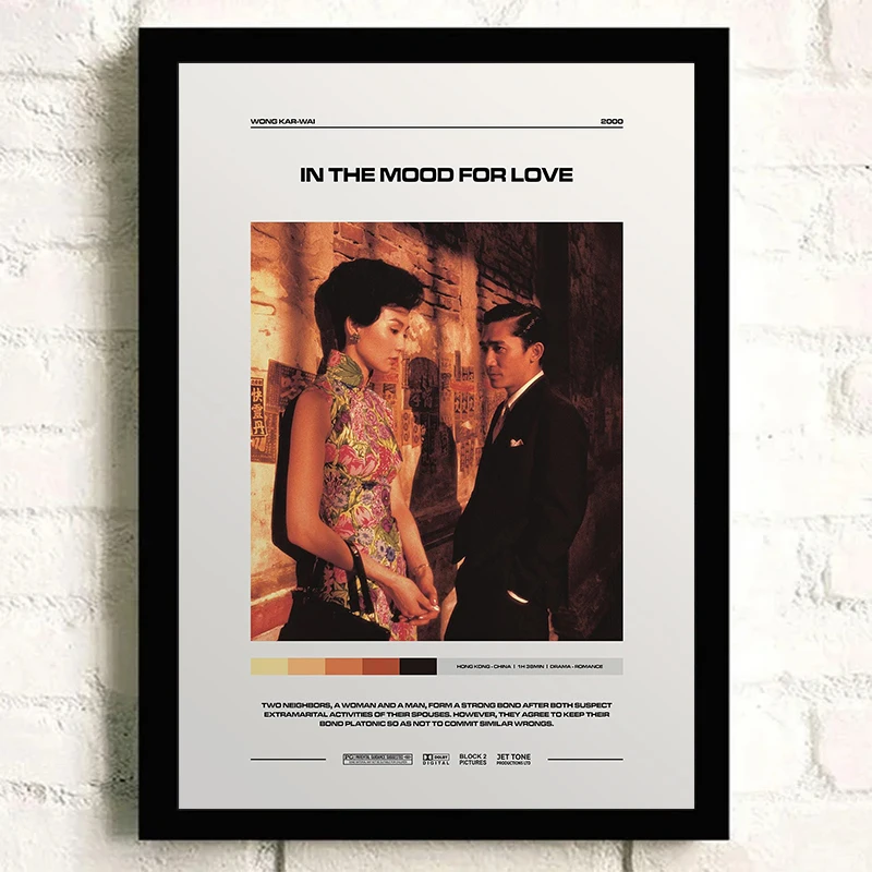 Classic Movie In the Mood for Love Canvas Wong Kar-wai Series Film Canvas Painting Wall Art Pictures Retro Home Bar Hotel Decor