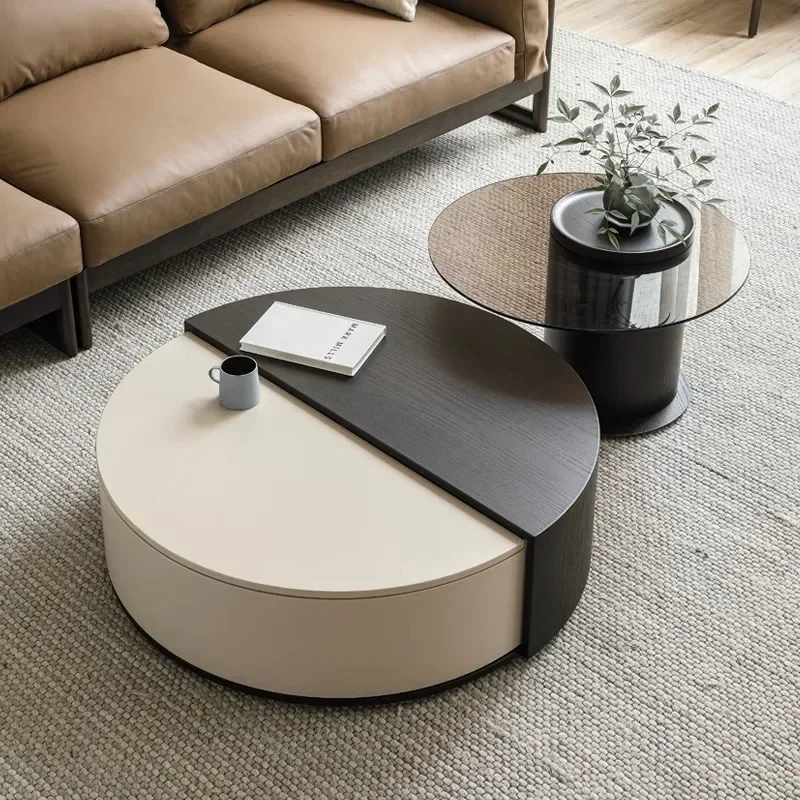 Modern simple small apartment living room household rotatable light luxury coffee table