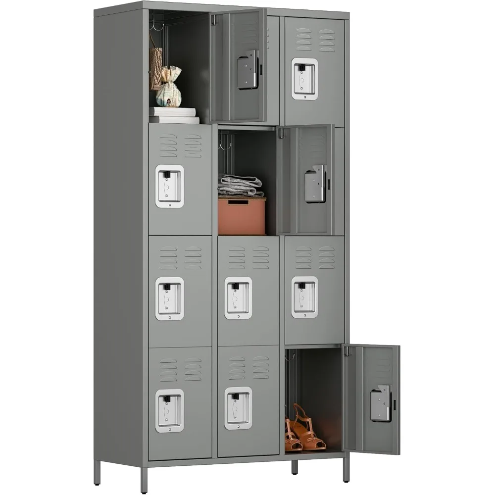 

Organizer with 12 Doors, Metal Lockers for Employees, Storage Steel Organizer for School, Metal Storage Cabinet for Gym,