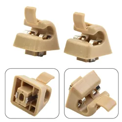 2Pcs Car Interior Sun Visor Holders Buckle Beige 12681000127101 Replacement For Mercedes W123 W124 W126 W140 W201