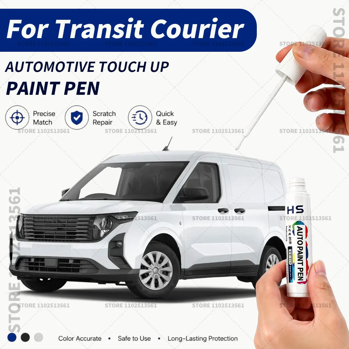 Car Touch Up Paint Pen Scratch Chip Repair Paint For FORD Transit Courier Bursting Green Oxford White Ingot Silver Agate Black