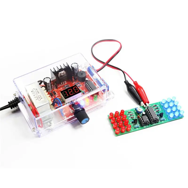 BHTS-2X LM317 Adjustable Voltage Regulator DIY Kit 220V To 1.25V-12.5V Step-Down Power Supply Module Electronic Kits EU Plug