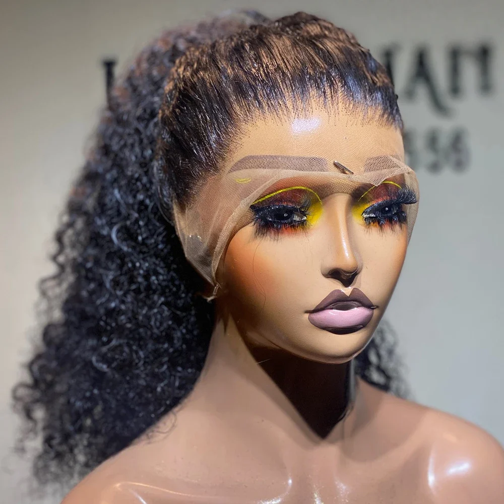 Soft Black Kinky Curly Pre-plucked 26