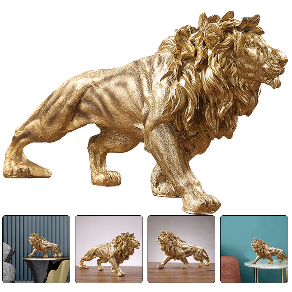 

1pcs 5.9 Inch Vintage Desktop Decor For Home Office Vintage Statue Small Lion Decoration Table Small Lion Statue Craft