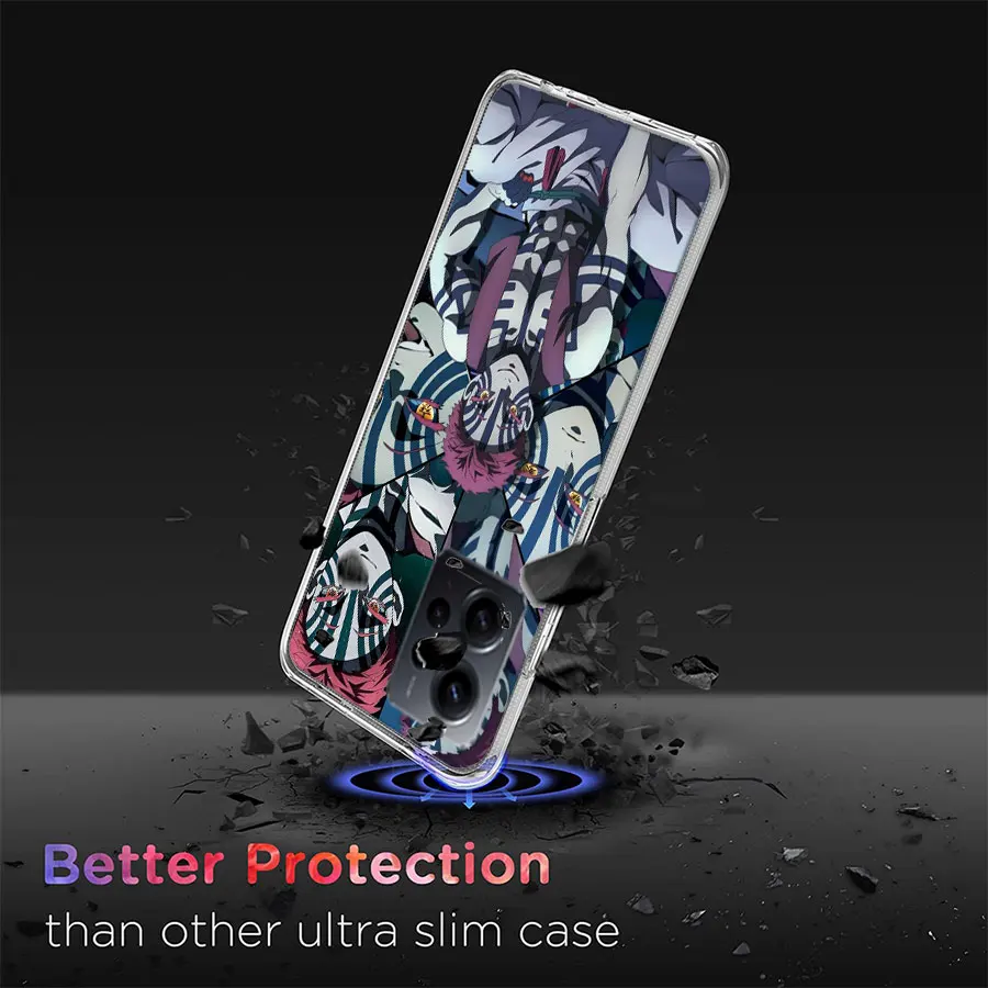 Akaza Demon Slayer Anime Clear Phone Case For Xiaomi Redmi Note 11 11S 11T 11E 10 10S 9 9S 9T 8 8T Pro 7 K70 K60 K20 TPU Pattern