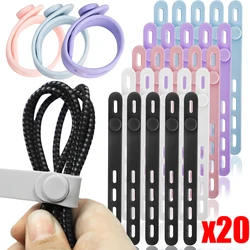 Adjustable Silicone Cable Organizer Ties Reusable Wire Storage Band Headphone Line USB Data Cord Soft Rubber Tape Management