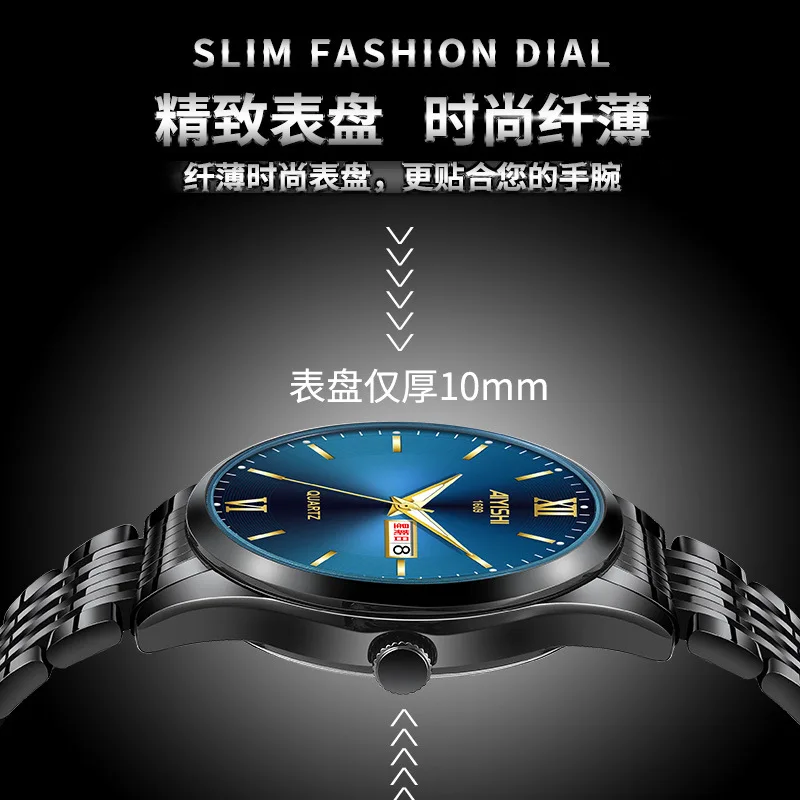 Top นาฬิกาชายแบรนด์เนม Luxury Relogio Masculino ใหม่สแตนเลสกันน้ำกีฬากันน้ำ Classic ผู้ชายออกแบบนาฬิกาควอตซ์