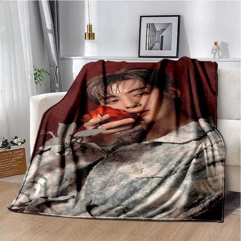 Popular Korean Actor Cha EunWoo Printed Blanket Leisure Sofa Blanket Home Office AirConditioning Soft Leisure Customizable Throw