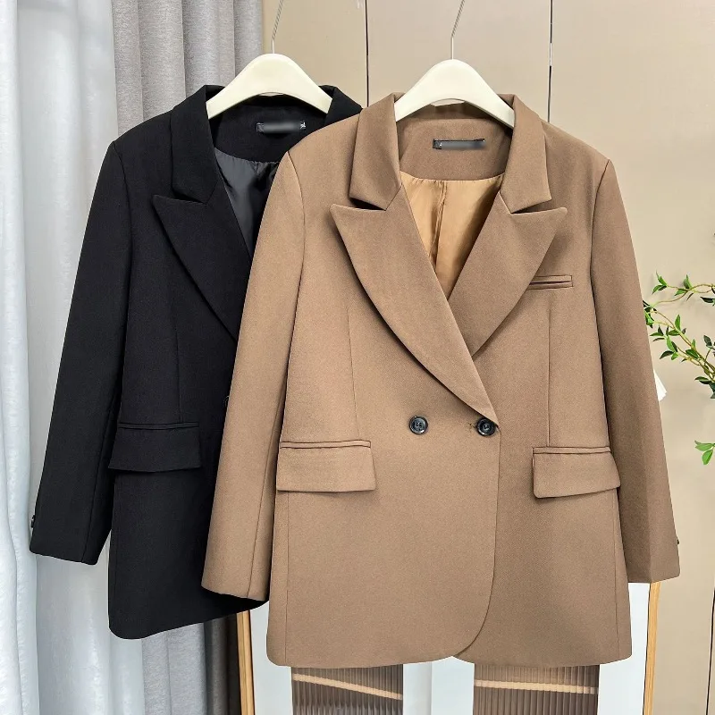 

NEW Spring Autumn Oversize 5XL Loose Blazers Women's Casual Suit Jacket Double-breasted Coat Office Tops Female Blazer Outerwear