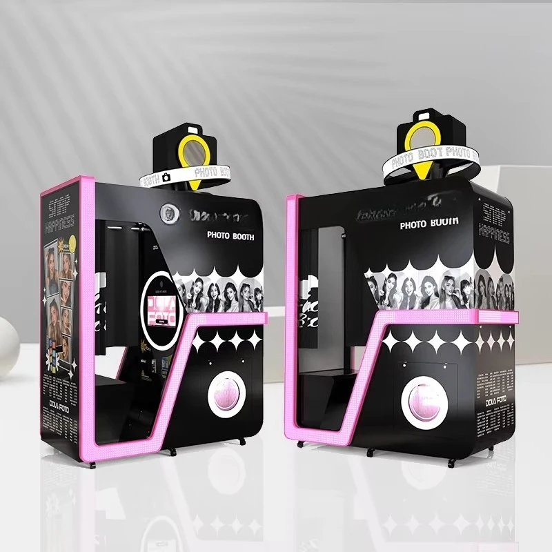 Customized Photo Booth Vending Machine High Tech Equipment with Custom Printer, Software, Logo, Shell and Remote System
