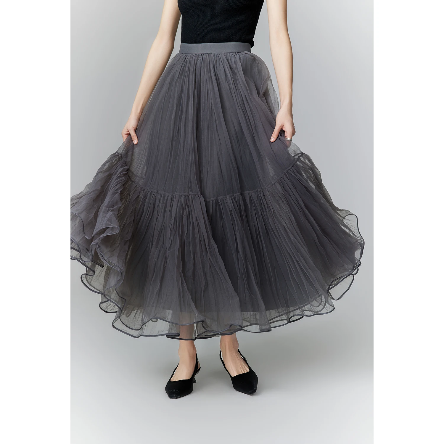 

Женская юбка IUMOON в стиле ретро, с высокой талией, приталенная, А-силуэт, миди, однотонная, для повседневной носки