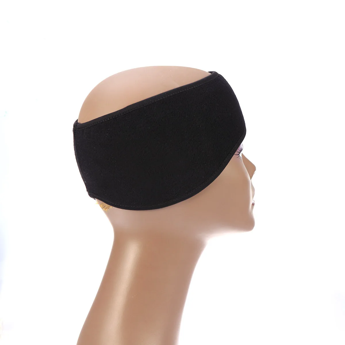 Unisex Black Ear Warmer Headband Winter Thermal Fleece Ski Hair Band Stretch Spandex Lightweight for Cycling Ski Snowboarding