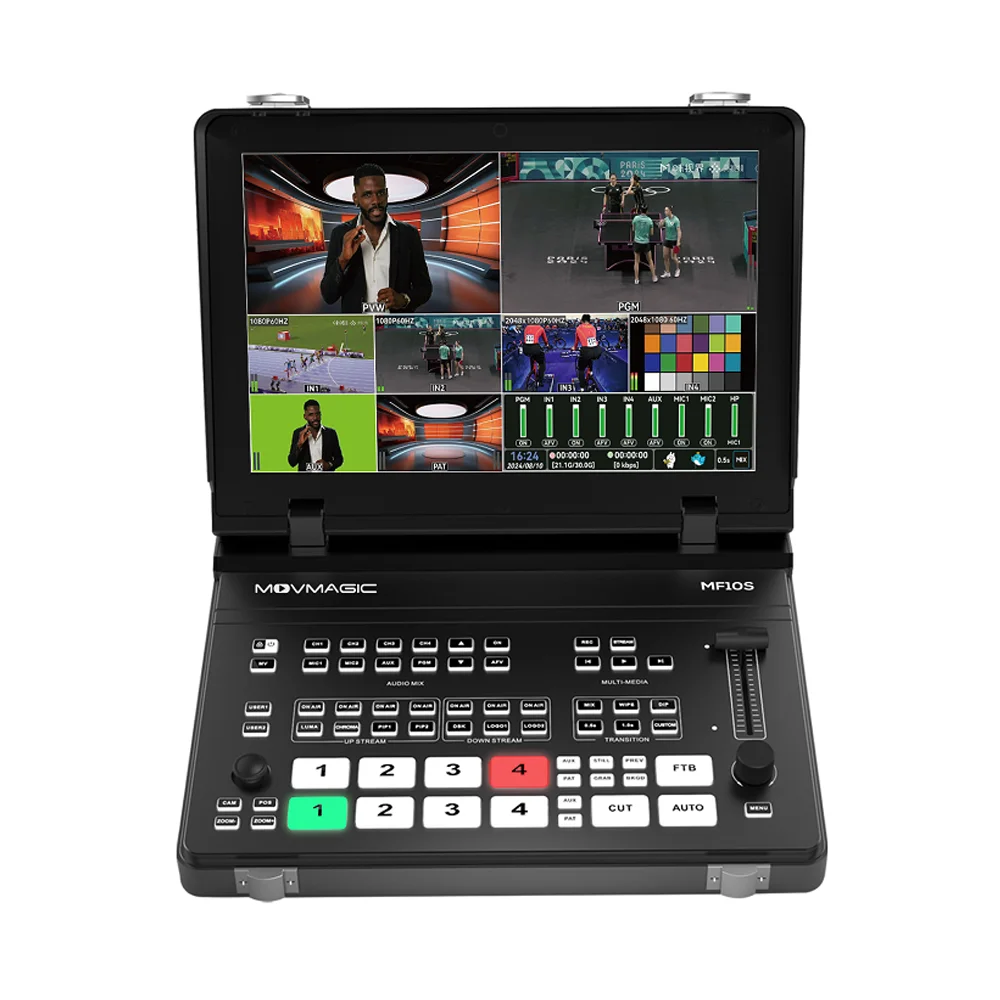 Movmagic MF10 MF10S 4KP60 5CH Professional Video Switcher HDMI-compatible & SDI Input and output