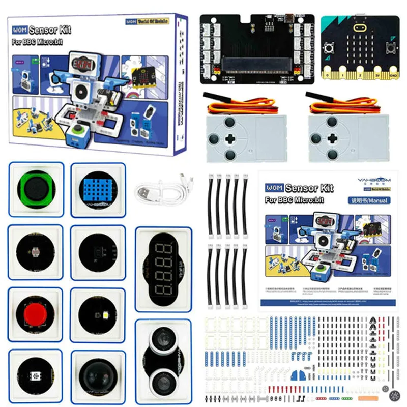 Imagem -04 - Yahboom World of Module Madecode Programação Robot Sensor Kit com 300 Mais Blocos de Construção para Micro:bit v2 Board para Criança Presentes