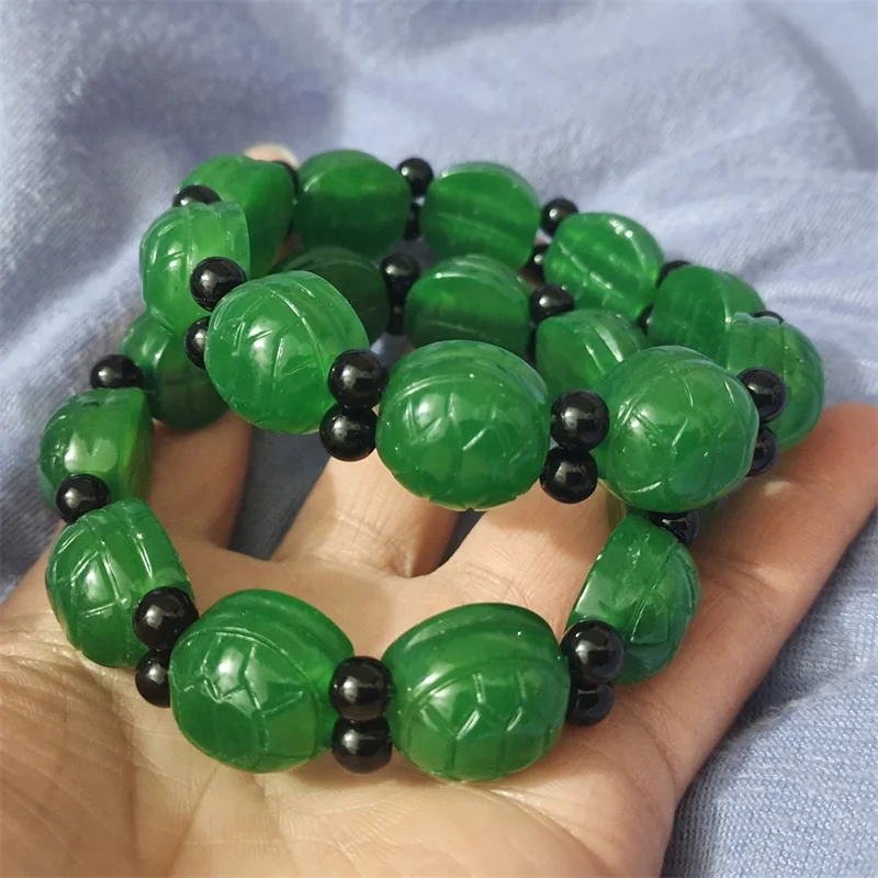 venda quente natural mao carve jade birmanes emeral verde dinheiro tartaruga baranglet acessorios da forma para mulheres dos homens presentes sorte amuleto 01