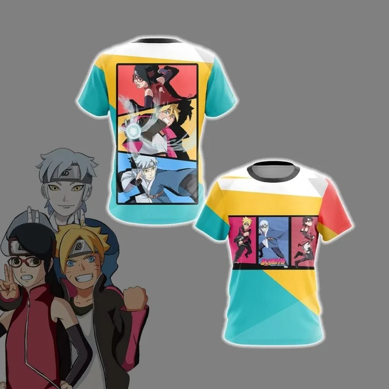 Camiseta de Manga Corta Naruto/Boruto Nueva Generación 2026, Estilo Y2K, Unisex, Ideal para Deportes Diarios y Uso Casual