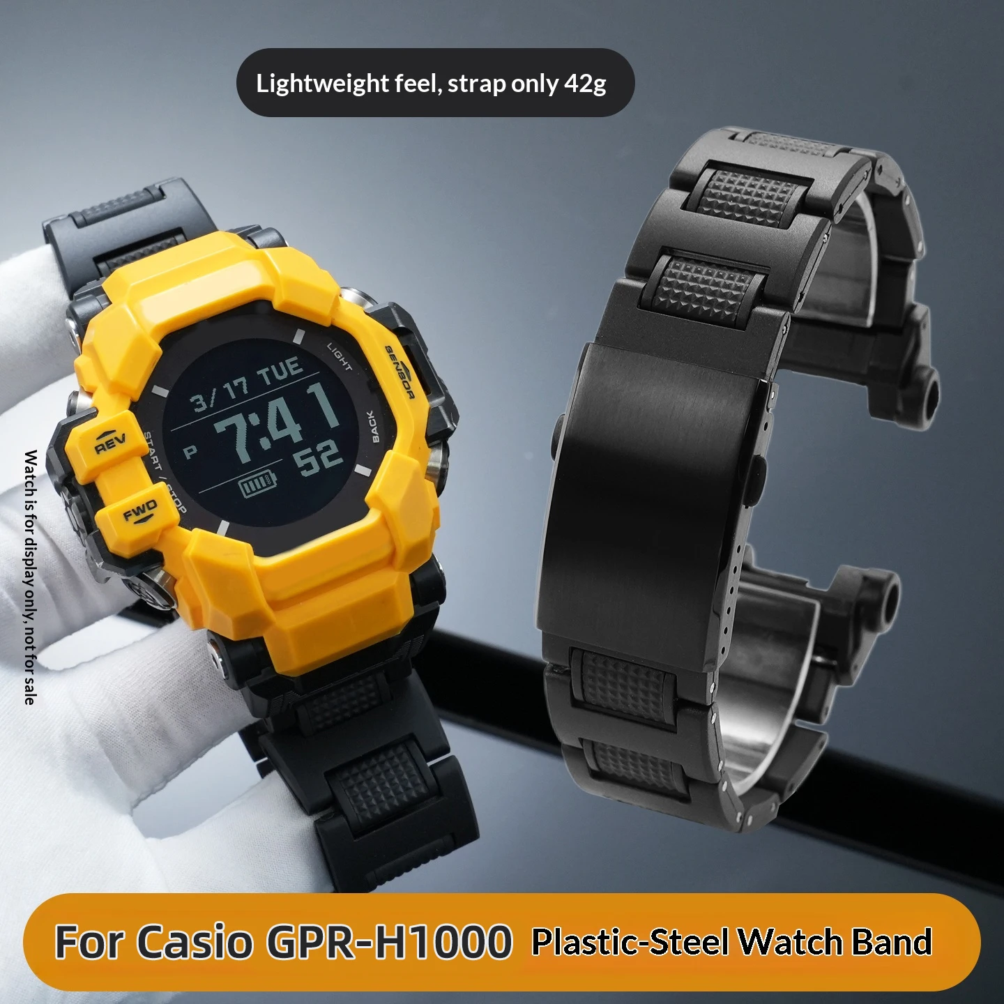 Replacement Plastic Steel Watch Strap For Casio GPRH1000 MCat Gen3 Lightweight Mod Band Sport Waterproof Outdoor Wristband