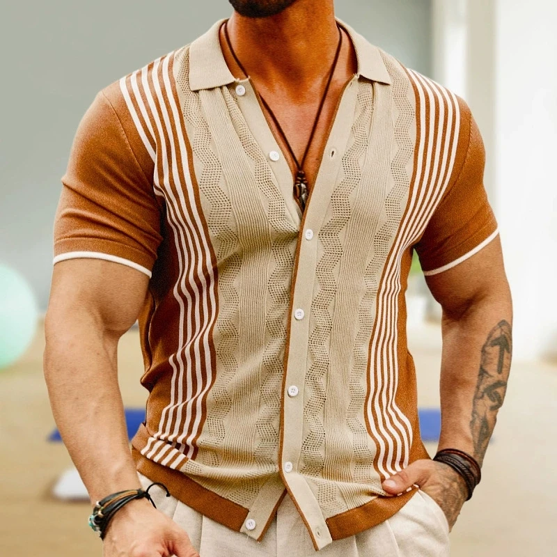 

Summer New Non pilling Ice Cool Silk Wool Business Polo Shirt European and American Men's Casual Knitted Shirt