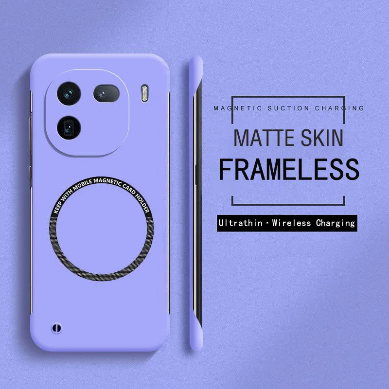 Frameless Magnetic Ultra Slim Case For Oppo Reno 8 Pro 8T 10 11 11F 12 12F Global Wireless Charging Hard PC Matte Back Cover