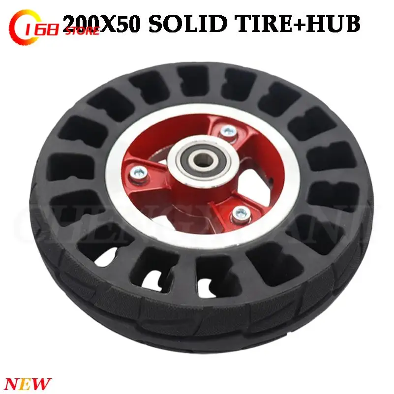 High quality 200x50 solid wheels Explosion-proof Electric Bike Scooter tyres 8 inch Motorcycle Solid Tires Bee Hive Holes