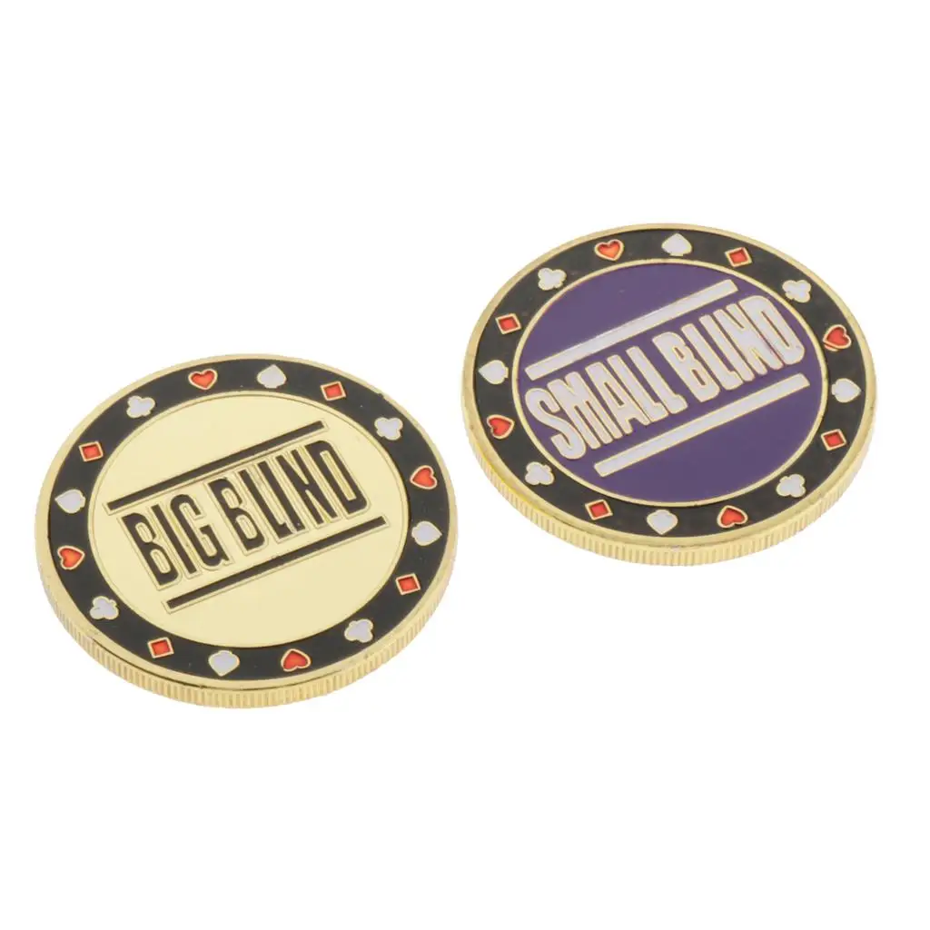 2pcs Dealer Button Chips Blind Big/Small Texas Holdem Roulette Game Accs